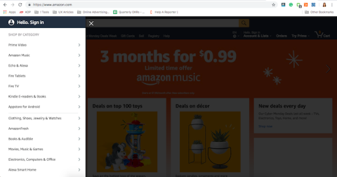 amazon navigation tool