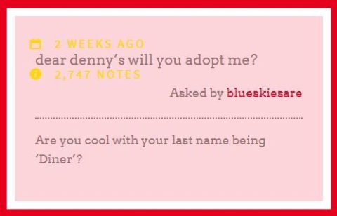 Denny's Diner Tumblr profile