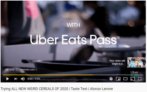 Uber Eats Pass bumper ads