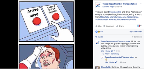 Transportation Police Meme of Distracted Pokémon Go Players