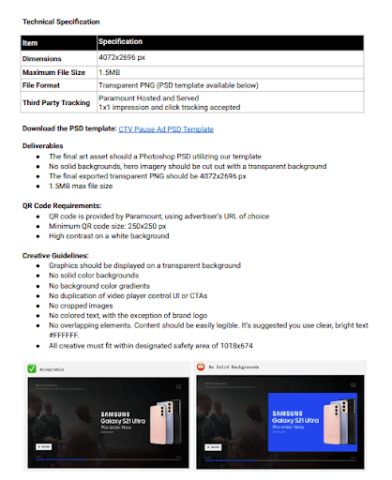 Paramount's ad guidelines