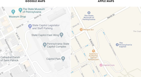 Google Maps vs Apple Maps comparison