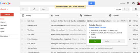 google inbox layout clean