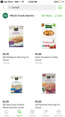 Instacart's app has fast and easy-to-use navigation features