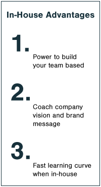 Advantages of in-house staffing for content marketing