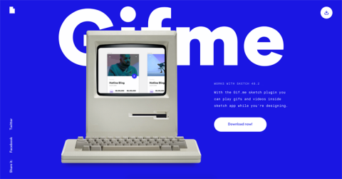 Screenshot of Gifme website