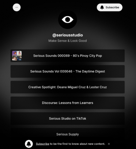 serious studio instagram biography example