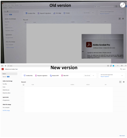 Comparing Adobe's old version and new version