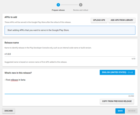 Google Play app release