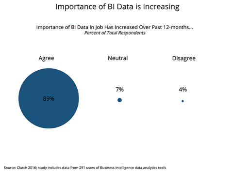 Change in Importance of BI Data Over 12-months