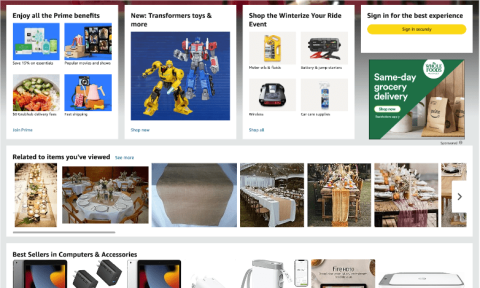 Amazon's hyper-personlized homepage 