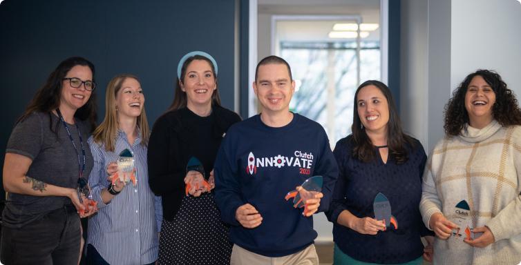 Clutch teammates are recognized for their hard work at quarterly events.