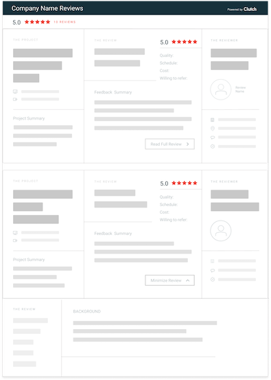 clutch review widget - everything widget