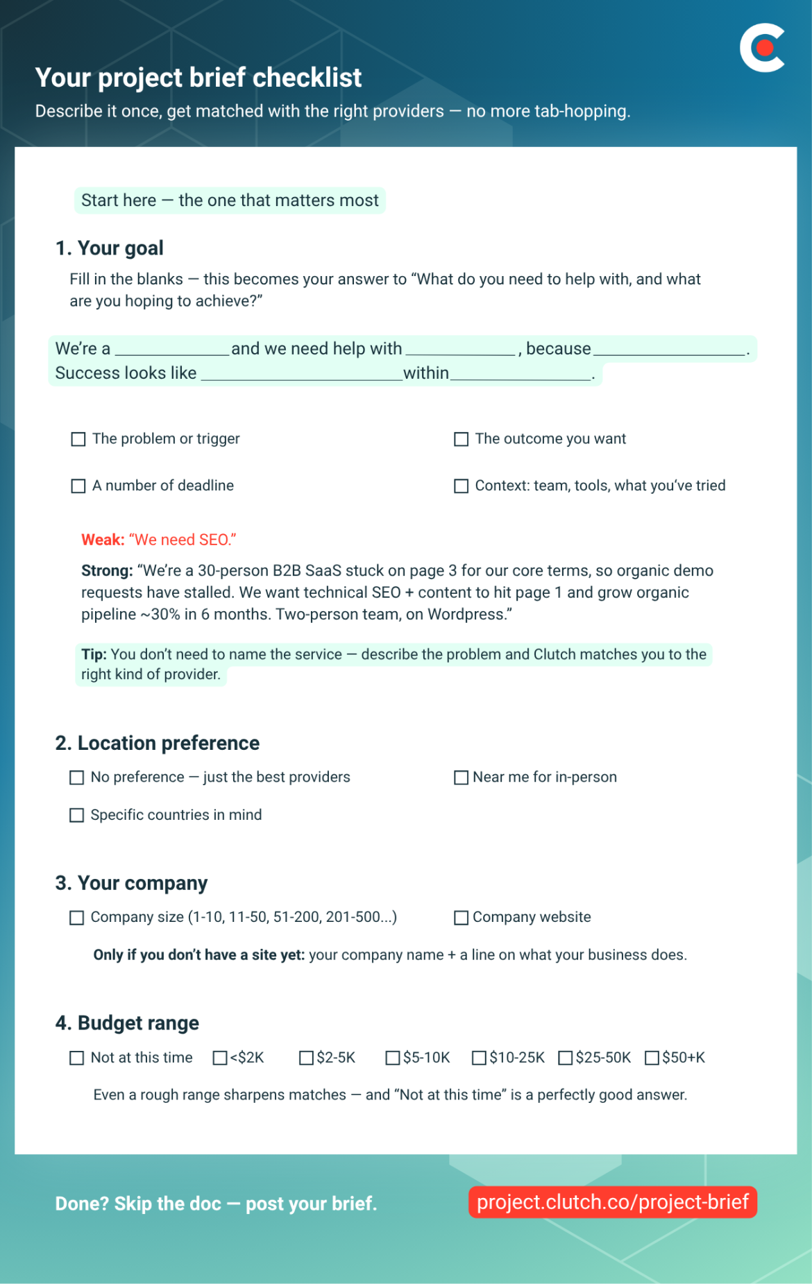 Free Project Brief Template