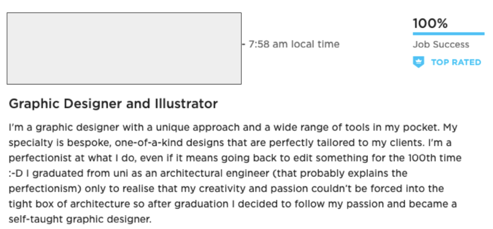 For example, if you were a graphic designer, you could highlight your background and detail-oriented approach.