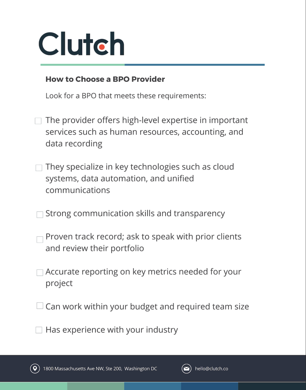 how to choose bpo firm checklist