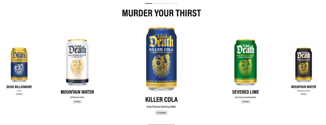 Liquid Death's marketing collateral