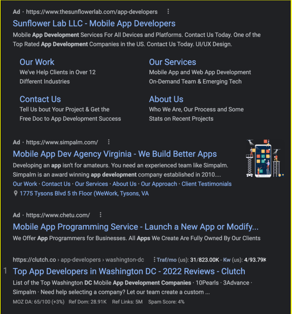 app developers in dc lso