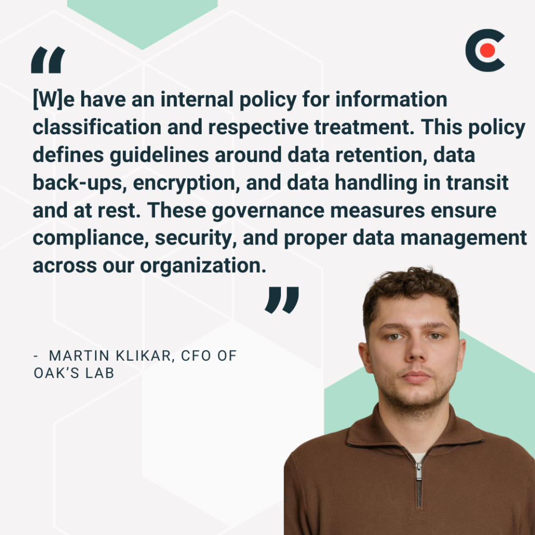 Martin Klikar CFO of Oak's Lab