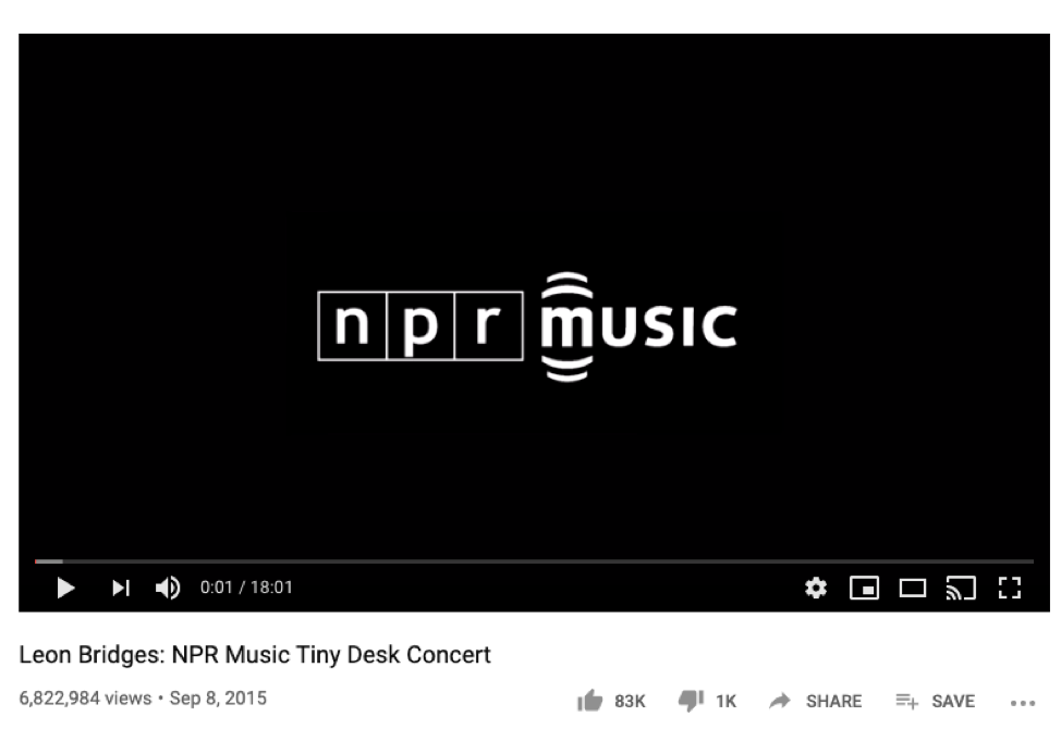 YouTube view counts example