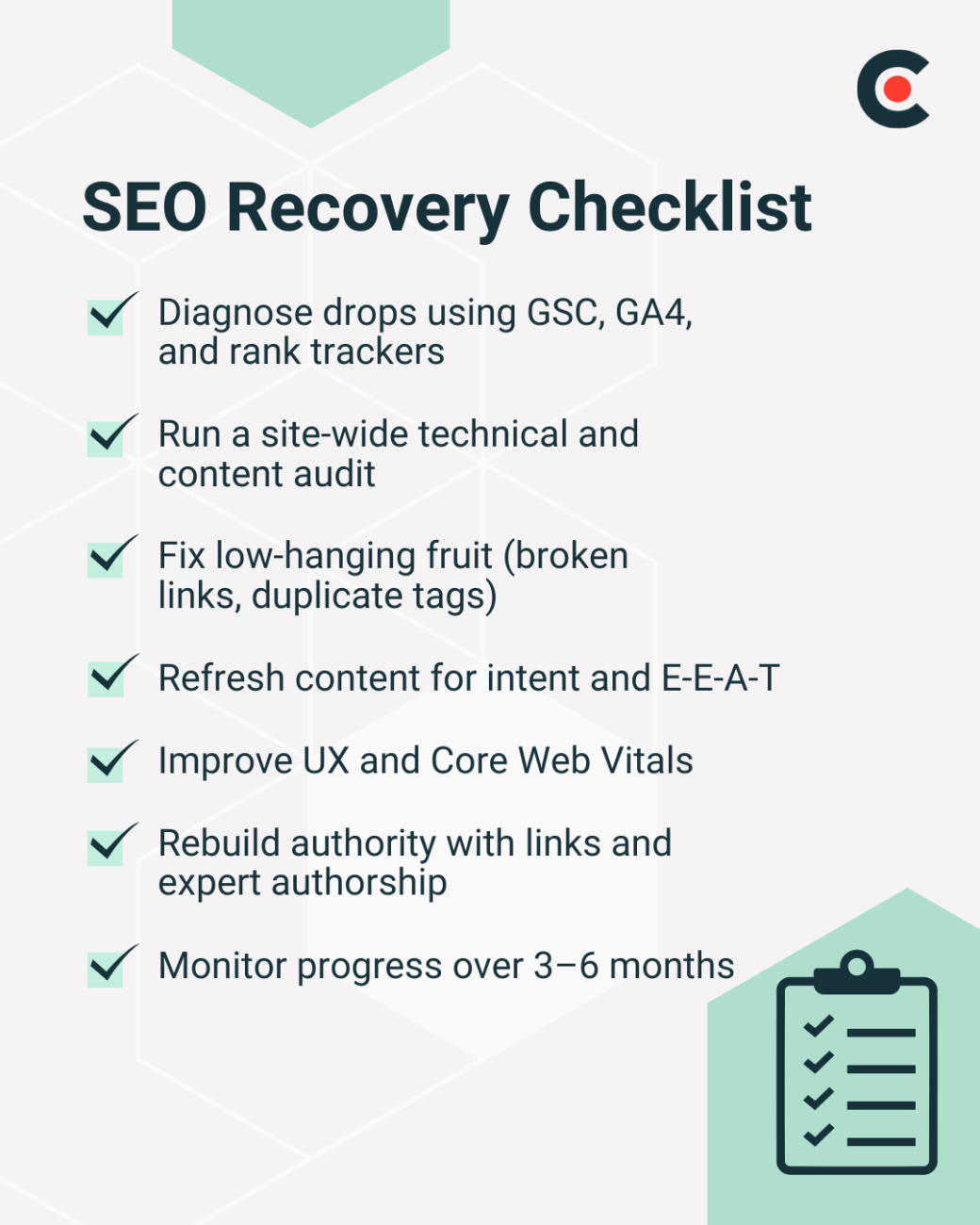 SEO Recovery Checklist