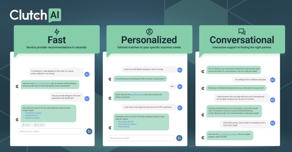 ClutchAI uses data to provide fast, personalized, and conversational results 