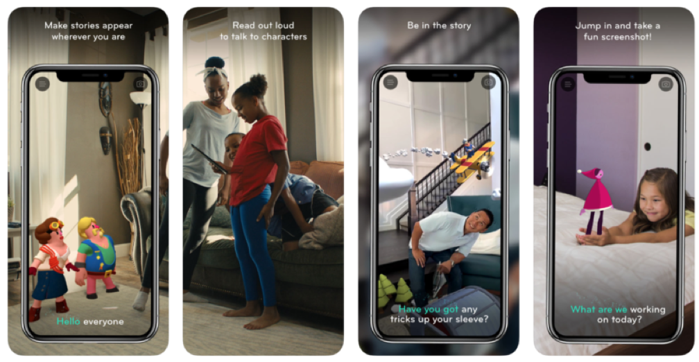 Using the Wonderscope App, you can make stories appear wherever you are, read out loud to talk to characters, be in the stories, and take screenshots while interacting with characters.