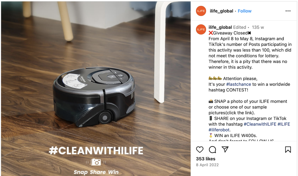 ILIFE Robot’s #CleanwithILIFE Contest