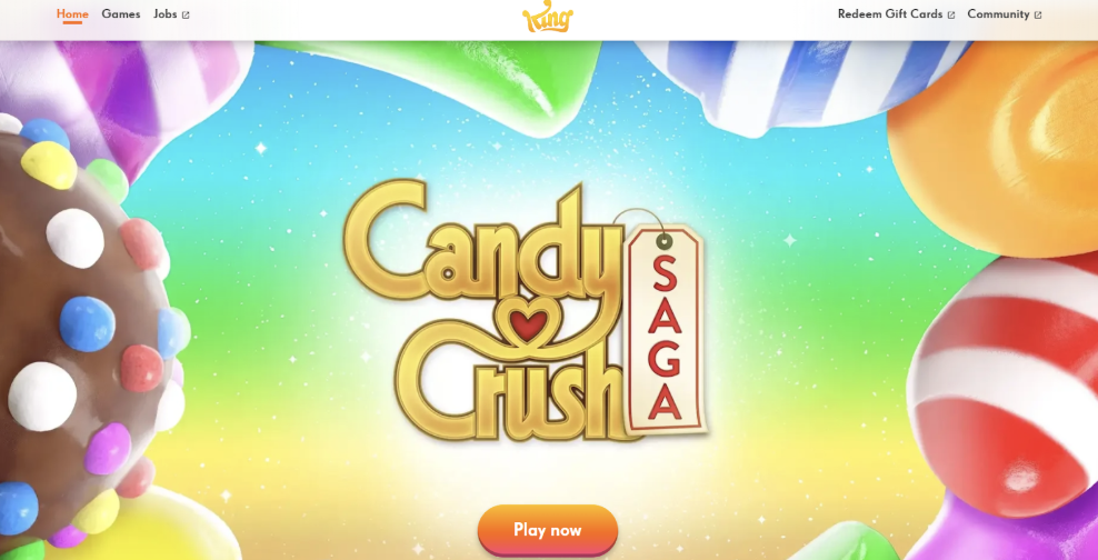 candy crush saga app web page