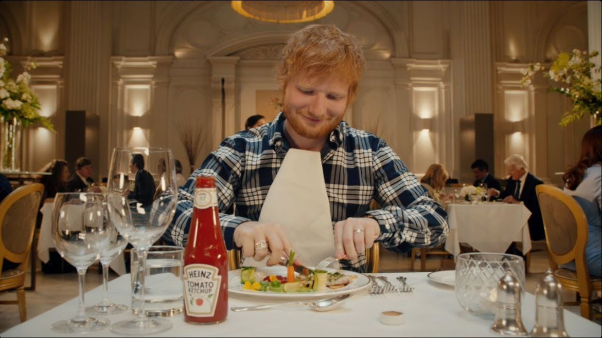 Heinz partnered with Ed Sheeran to pitch their condiment products outside the US.