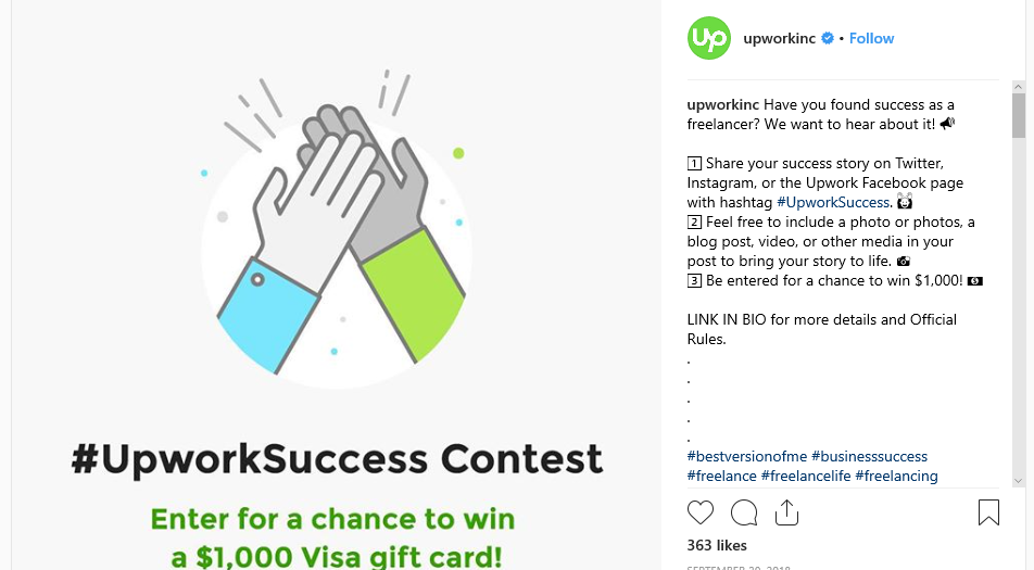 Upwork’s #UpworkSuccess Contest
