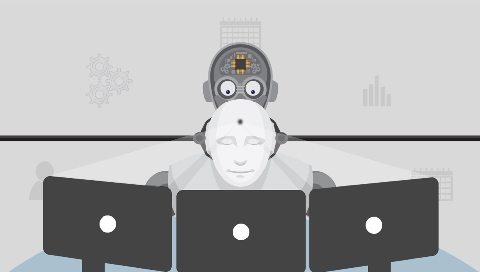 A representation of the combined efforts of humans an AI technology
