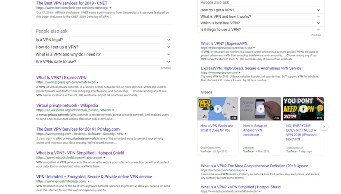 Rankings for the same keyword can be dramatically different depending on where the search is coming from.
