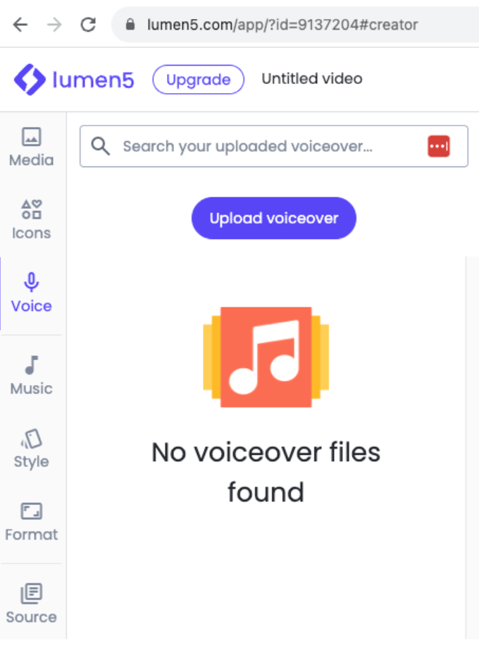 upload voiceover lumen5