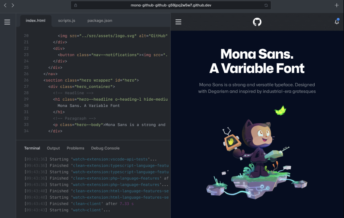 GitHub web design example