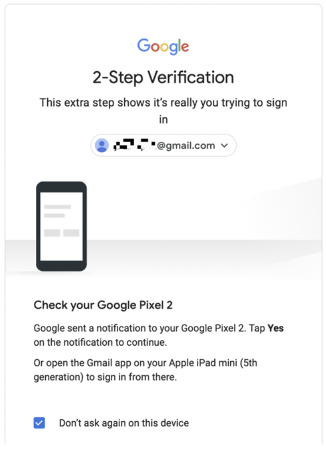 2FA example - Google