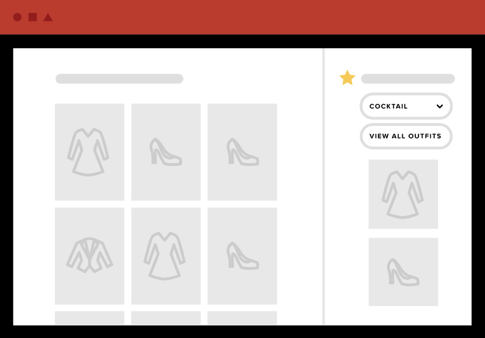 To ensure shoppers don't forget about their wishlist while shopping, e-commerce businesses can overlay the wishlist on the search experience so the shopper can see it while shopping.