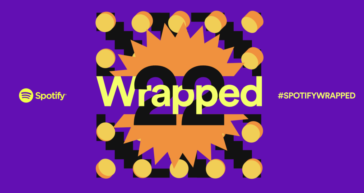 Spotify wrapped promotional webpage with aligning hashtag