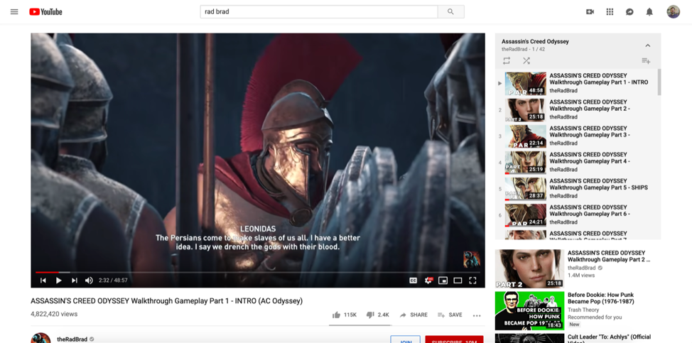 Clark uses YouTube to watch play-throughs of video games before purchasing them