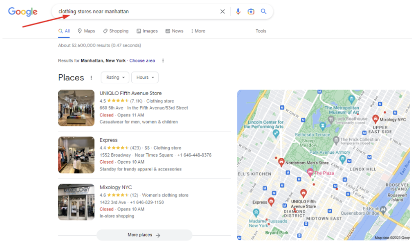 targeted offers can be shown in specific areas to local users
