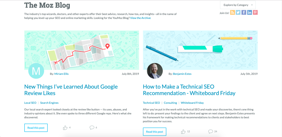 Moz blog free content