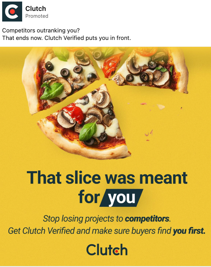Clutch's LinkedIn Ad