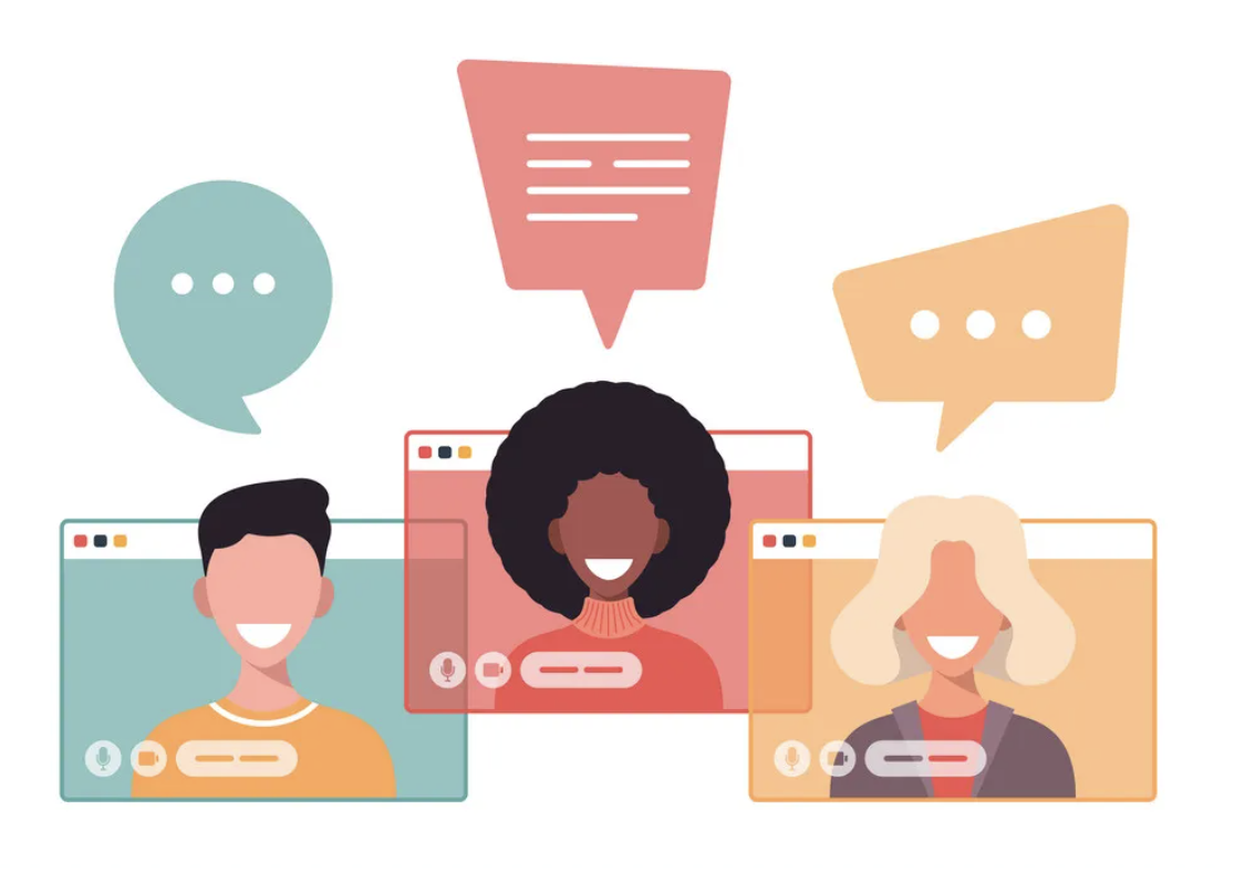 people communicating online