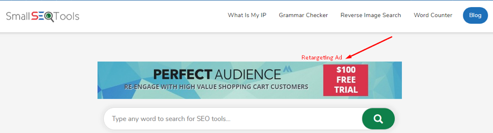 Perfect Audience uses remarketing tools to display its ads to people who visit its website