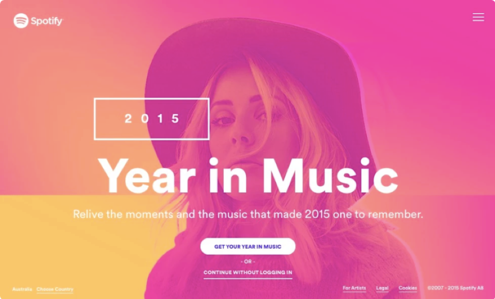 Spotify uses duotone images to make a statement.