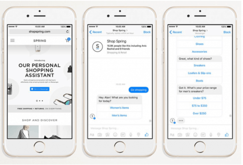 AI technology allows for personal shopping assistants to help shoppers find what they need.