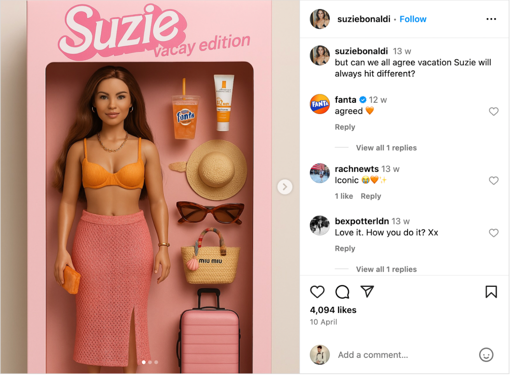AI Barbie trend on Instagram