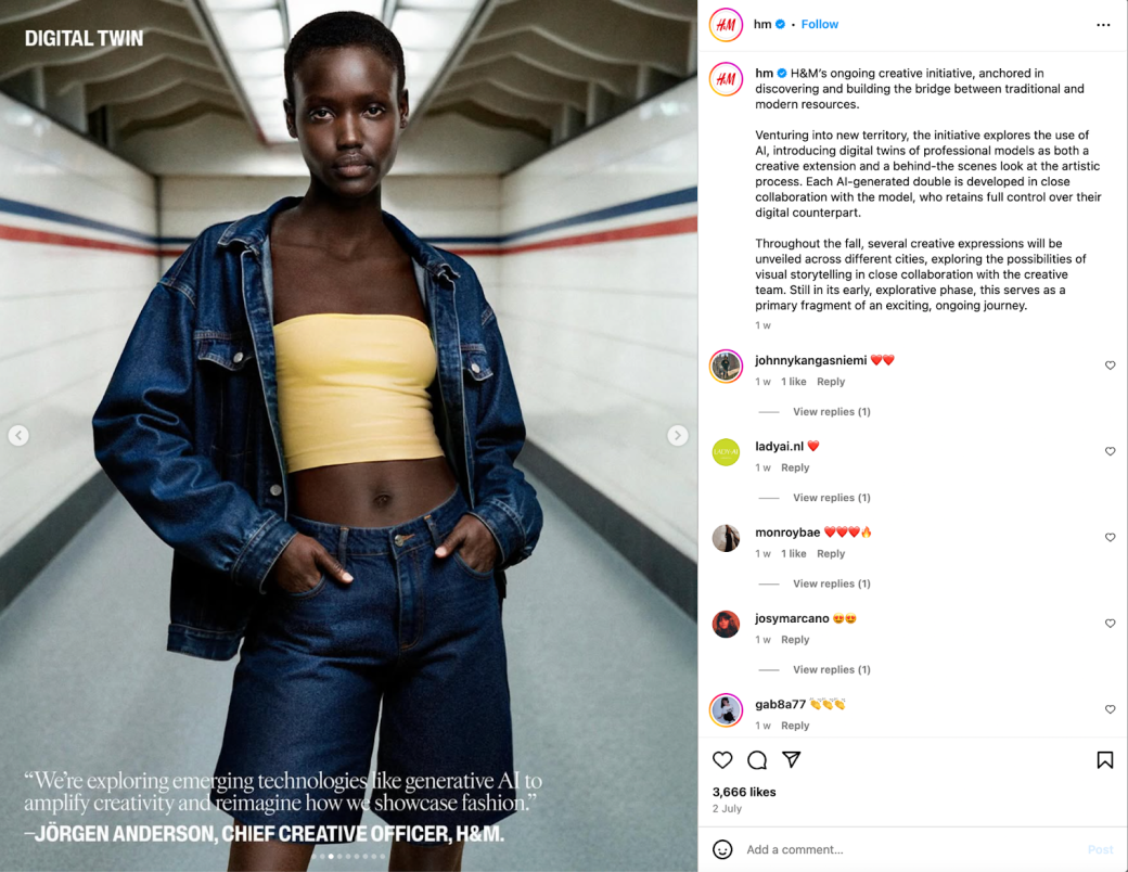H&M's digital twins campaign