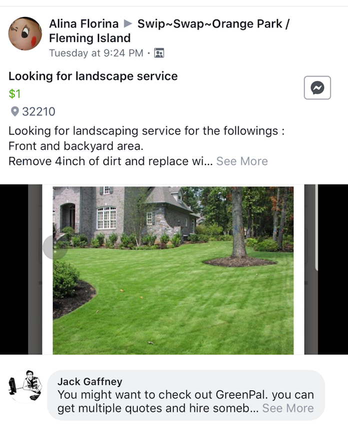 GreenPal Facebook Response