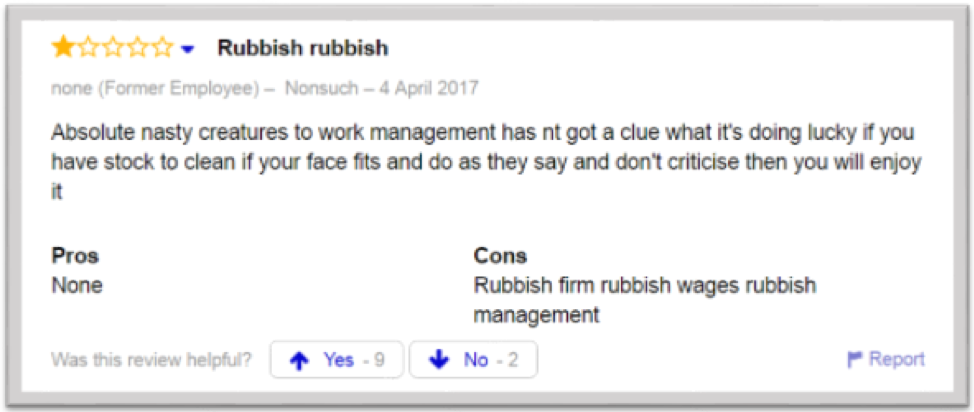 fake glassdoor review